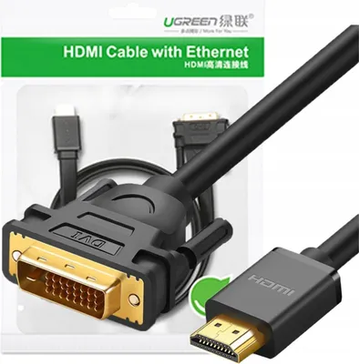 Zdjęcie produktu dla Ugreen kabel przewód HDMI - DVI 4K 60Hz 30AWG 1m czarny (30116)
