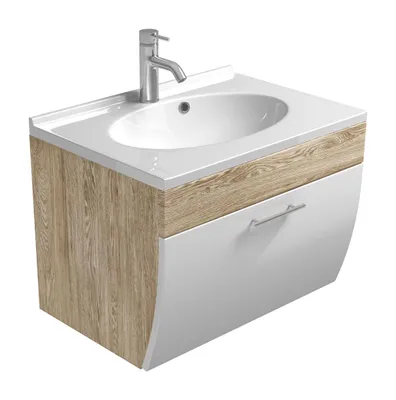 Produktbild von Posseik Waschplatz, sonoma-eiche-weiß, 70 cm