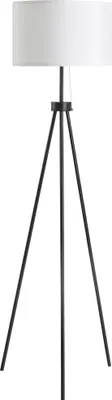 Zdjęcie produktu dla Lampa podłogowa HOMCOM E27, stal + poliester, 37x37x152 cm (czarno-biała)