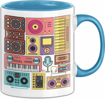 Produktbild von Elektronische Musik Tasse Geschenk für DJ Synthesizer Mischpult (Blau)