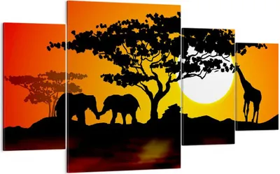 Produktbild von Bild auf Leinwand - Leinwandbild - Tiere Safari Savanne Giraffe - 160x90cm - Wand Bild - Wanddeko - Leinwanddruck - Bilder - Kunstdruck - Wanddekoration - Leinwand bilder - Wandkunst - DL160x90-0539