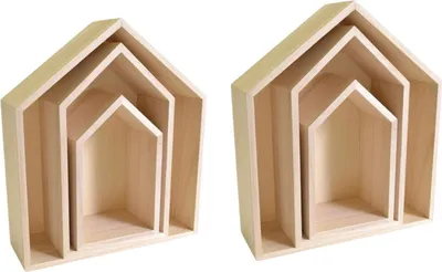 Produktbild von 2 Blöcke mit 3 Holzhausregalen