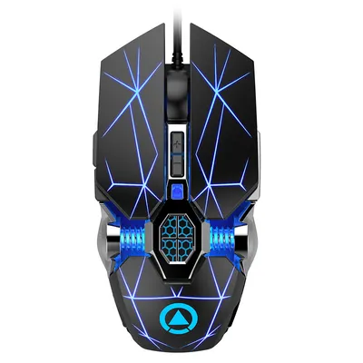 Image de Gaming Mouse Rechargeable Souris silencieuse LED rétro-éclairée 2.4G USB 1600DPI Souris optique ergonomique Gamer Desktop, Noir