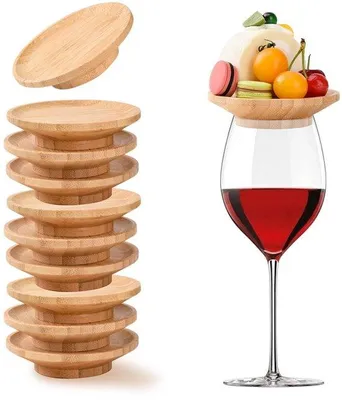 Image de Sous-verres en bois pour le vin et les desserts, lot de 10, pour les fêtes de famille