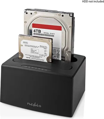 Immagine prodotto di Docking station per disco rigido Nedis - USB 3.2 Gen1 - USB Type-A - 2 dischi rigidi - 2,5 / 3,5 " - USB 3.2 Gen1 - Docking - Desktop