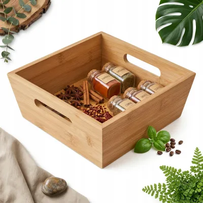 Produktbild von Sokomedica Bambus Serviertablett Organizer 25x25 cm