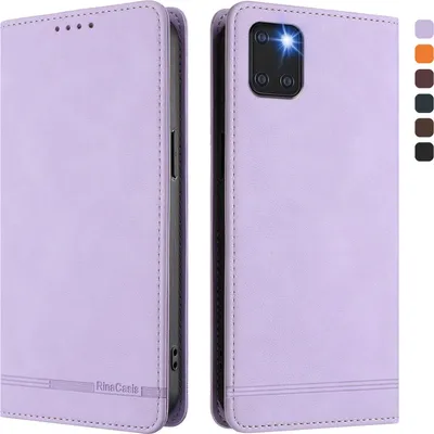 Immagine prodotto di Custodia per Samsung Galaxy Note 10 Lite, custodia retro in Finto cuoio con supporto e slot per carte di credito Viola