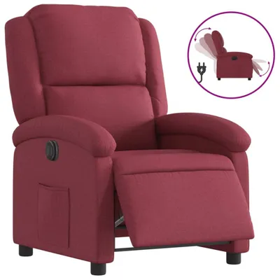 Image de vidaXL Fauteuil relax électrique vin rouge tissu