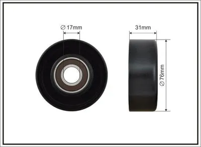Produktbild von CAFFARO 500508 Spannrolle Keilrippenriemen 76mm für FORD MONDEO II Kombi (BNP) MONDEO II (BAP) COUGAR (EC) MONDEO I (GBP) MONDEO II Stufenheck (BFP)