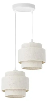Produktbild von Hängeleuchte Metall Stoff E27 H: max. 90 cm Weiß 2-flammig Modern