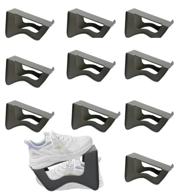 Schuhstapelhilfe 10er-Set, doppellagig, rutschfest, Kunststoff, platzsparend