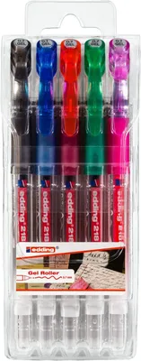 Produktbild von Gelroller edding 2185 0,7mm sortiert 5er-Set Standard-Farben Packung mit 12 Stück
