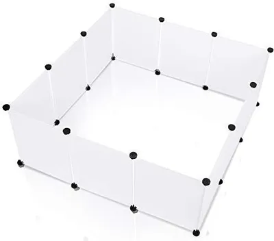 Image de TolleTour Enclos en plastique, DIY Enclos, Enclos extensible pour petits animaux, Enclos pour chiots, Enclos pour lapins, Enclos pour cochons d'Inde, Facile à monter et à nettoyer, Blanc 12 pièces