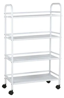 Immagine prodotto di Carrello Portavivande 4 Ripiani Ruote Cucina Mobile 60x32x100 cm.Colore:Bianco