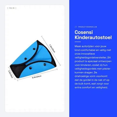 Productafbeelding van Gordelkussen Verstelbaar - Veiligheidsgordel Versteller - Driehoekig Riemkussen - Positioneringskussen - Ademend Materiaal - Geschikt voor Alle Auto's - Veiligheidsgordelversteller