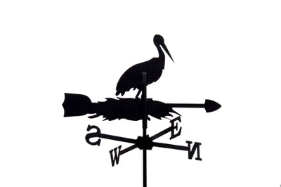 Produktbild von SvenskaV Wetterfahne Storch klein in schwarz