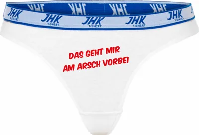 Produktbild von Damen Thong Slip - Boxer-0014-woman-white-h-S - weiß - S - hinten - Das geht mir am Arsch vorbei - lustiges Motiv - Spruch - Unterwäsche - Unterhose - Freizeit - lustig