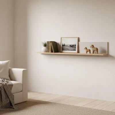 Image de Dugenta - Étagère, 138x20x24h cm Beige, une étagère