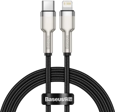 Produktbild von Baseus Cafule, 1 m, Lightning, USB C, Männlich, Männlich, Schwarz