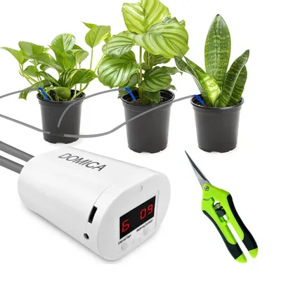 Image de Arroseur automatique pour 8 plantes en pot, kit d'arrosage goutte à goutte, minuterie