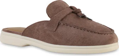 Produktbild von VAN HILL Damen Pantoletten Sandalen Haussschuhe Slip Ons Schuhe 841514, Farbe: Braun, Größe: 39