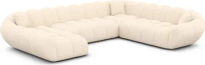 Produktbild von Strukturstoff U-Form XXL Wohnlandschaft Liva Creme Links