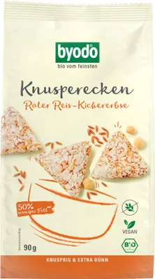 Produktbild von Byodo Bio Knusperecken Roter Reis Kichererbsen 90 g