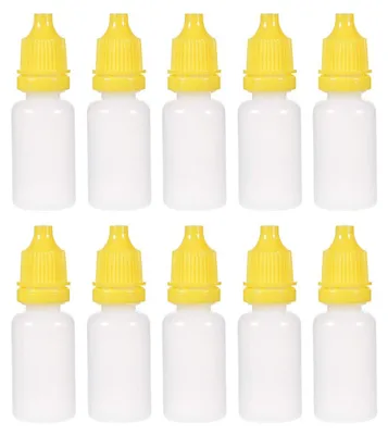 Tropfflaschen aus Kunststoff, 10 ml, 10 Stück, gelb