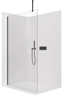 Imagen del producto de Mampara de ducha Walk-in Onyx Top Cube, modelo L/P, vidrio de 10 mm, estructura cuadrada, color mate, vidrio transparente, dimensiones 120x200 cm