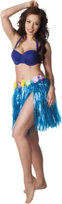 Produktbild von Blauer kurzer Hawaiirock für Erwachsene