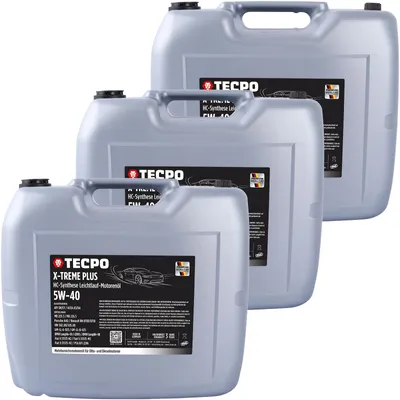 Produktbild von TECPO Motoröl 5W40 Öl X-TREME Plus Öl, 60 Liter 5W-40 Gebinde HC-Synthese für Diesel-und Benzinmotoren entspricht API SN/CF / ACEA A3/B4 / 502/505 / 226.3/226.5 / Longlife 01/98