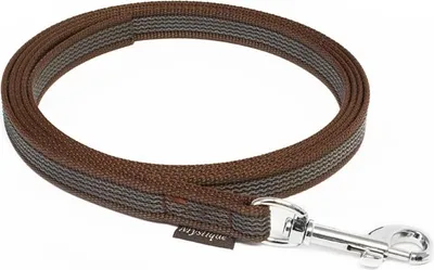 Produktbild von Mystique® Gummierte Leine 15mm mit Handschlaufe Standard Karabiner braun 3m