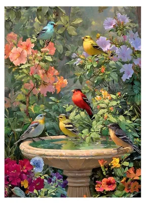 Diamond Painting Vögel – DIY Bastelset für Erwachsene, rund
