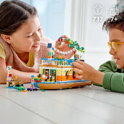 Zdjęcie produktu dla LEGO Friends Łódź mieszkalna na kanale, Zestaw do budowania, 7 lat(a), Plastik, 737 szt., 1,31 kg