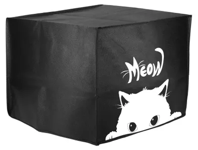 Produktbild von kwmobile Hülle kompatibel mit Philips Essential Airfryer L Schutzhülle - Heißluft Fritteuse Abdeckhaube Case - in Schwarz Weiß Neugierige Katze
