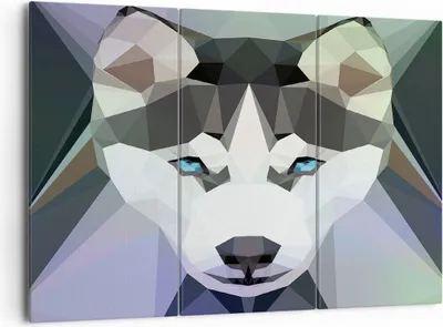 Produktbild von Bild auf Leinwand - Leinwandbild - Hund Husky Portrait - 165x110cm - Wand Bild - Wanddeko - Leinwanddruck - Bilder - Kunstdruck - Wanddekoration - Leinwand bilder - Wandkunst - CE165x110-3080
