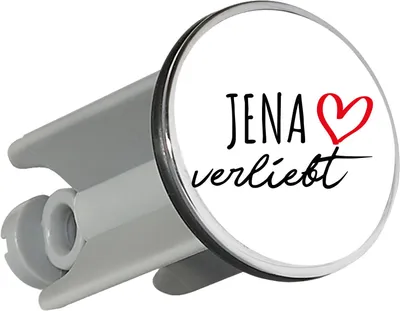 Produktbild von Huuraa Waschbeckenstöpsel Jena verliebt 4cm höhenverstellbar Abflussstopfen Geschenkidee