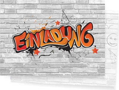 Produktbild von Friendly Fox Einladung Graffiti Art - 12 Graffiti Einladungskarten zum Geburtstag Kinder Jungen Mädchen Teenager - Einladung Kindergeburtstag - Partyeinladung Graffiti - Coole Einladung (Rot)
