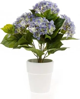 Produktbild von artplants.de Kunstblume Hortensie LAIDA im Keramiktopf, hellblau, 35cm - Kunsthortensie