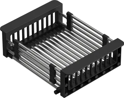 Obrázok produktu pre QUADRON Odkvapkávacia miska, odkvapkávacia mriežka do drezu | Rozmery 30 x 22,5 x 10 cm Čierna | Teleskopická odkvapkávacia mriežka z nehrdzavejúcej ocele | na umývanie kuchynských drezov