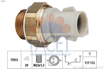 Produktbild von FACET 7.5166 Temperaturschalter Kühlerlüfter Thermoschalter für FORD Escort VI Cabrio (ALL) Escort VI Schrägheck (GAL, AAL, ABL) Escort V Schrägheck