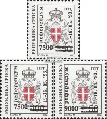 Produktbild von Briefmarken Bosnien - Serbische Republ. 1993 Mi 24-26 (kompl.Ausg.) postfrisch Referendum