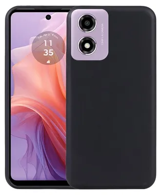 A black phone case is shown on a white background, with a smartphone partially visible inside the case.