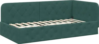 Obrázek produktu pro vidaXL Rohový rám postele tmavě zelený 90 x 200 cm samet