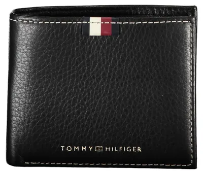 Produktbild von Stilvolle schwarze Herrenbrieftasche - Doppelraum & Kontrastdetails
