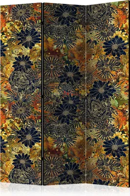 Zdjęcie produktu dla Parawan dwustronny Tła i desenie 135x172 cm 3-częściowy zielony