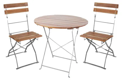 Produktbild von 3er Biergarten Set Biergartengarnitur Biergartenmöbel Akazie Ø80cm
