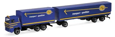 Produktbild von Herpa 320719 - 1:87 Scania 141 Planen-Hängerzug "ASG" (Schweden/Stockholm) (SE)