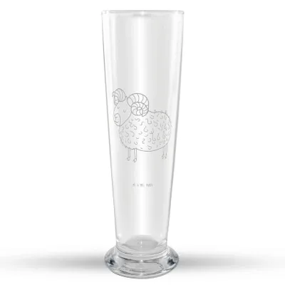 Produktbild von Mr. & Mrs. Panda Weizenglas Sternzeichen Widder - Transparent - Geschenk, Bock, Bierglas, Geburtstag März, Weizenbier Glas, Weißbierglas, Schafbock, Horoskop, Weizen