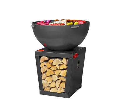 Produktbild von CookKing Santos Garten Feuerschale Stahl Grill mit Holzlager